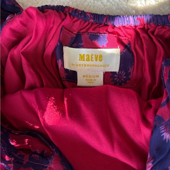 MAEVE Anthropologie Floral Open Back Tunic Blouse Sz M - Picture 5 of 5